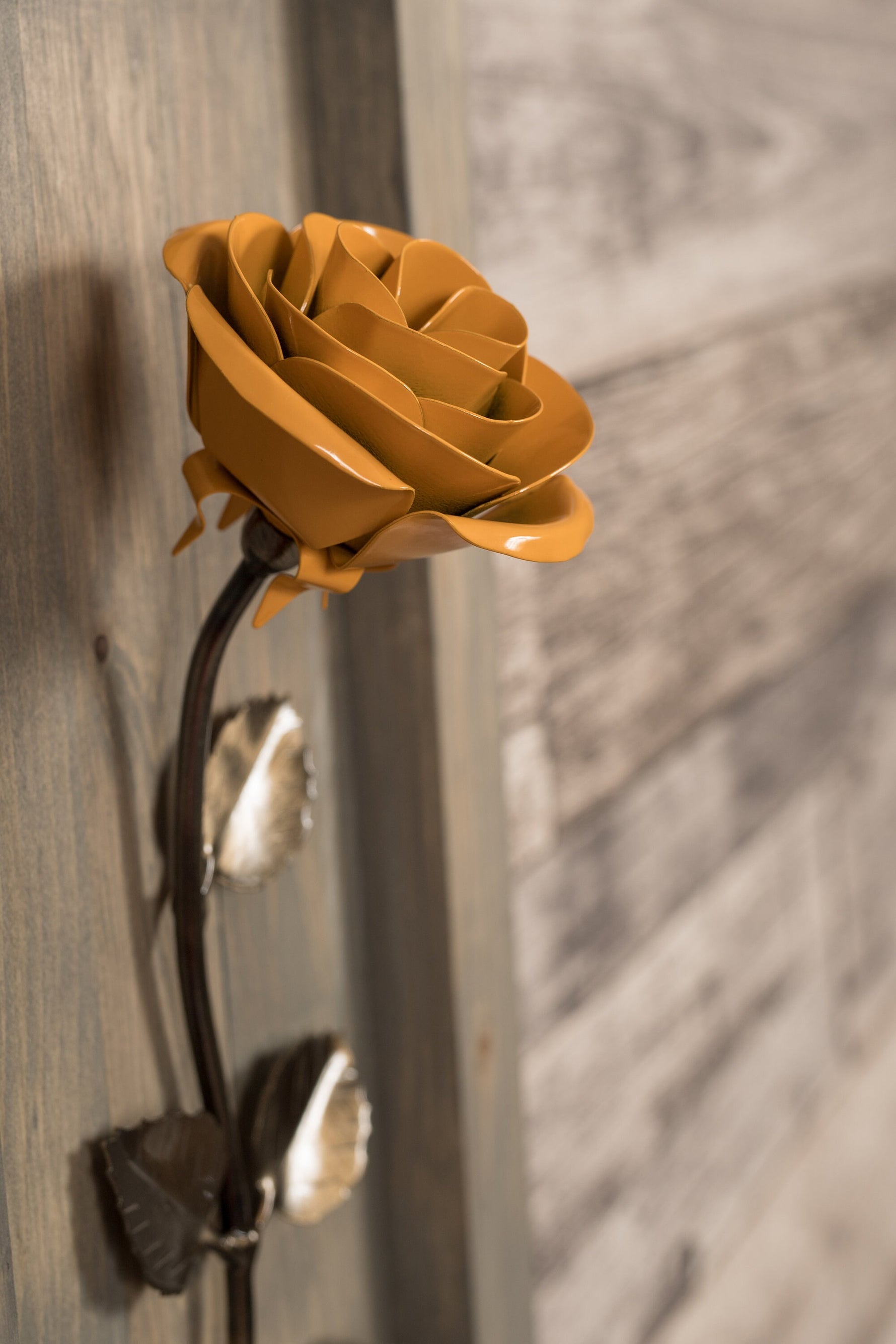 Framed Yellow Metal Rose Uncategorized Gift