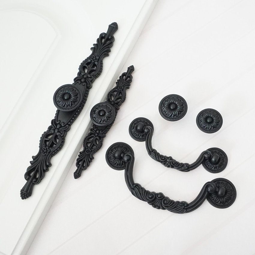 Black Shabby Chic Dresser Pull