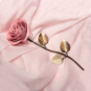 Personalized Light Pink Steel Rose - Old West Iron