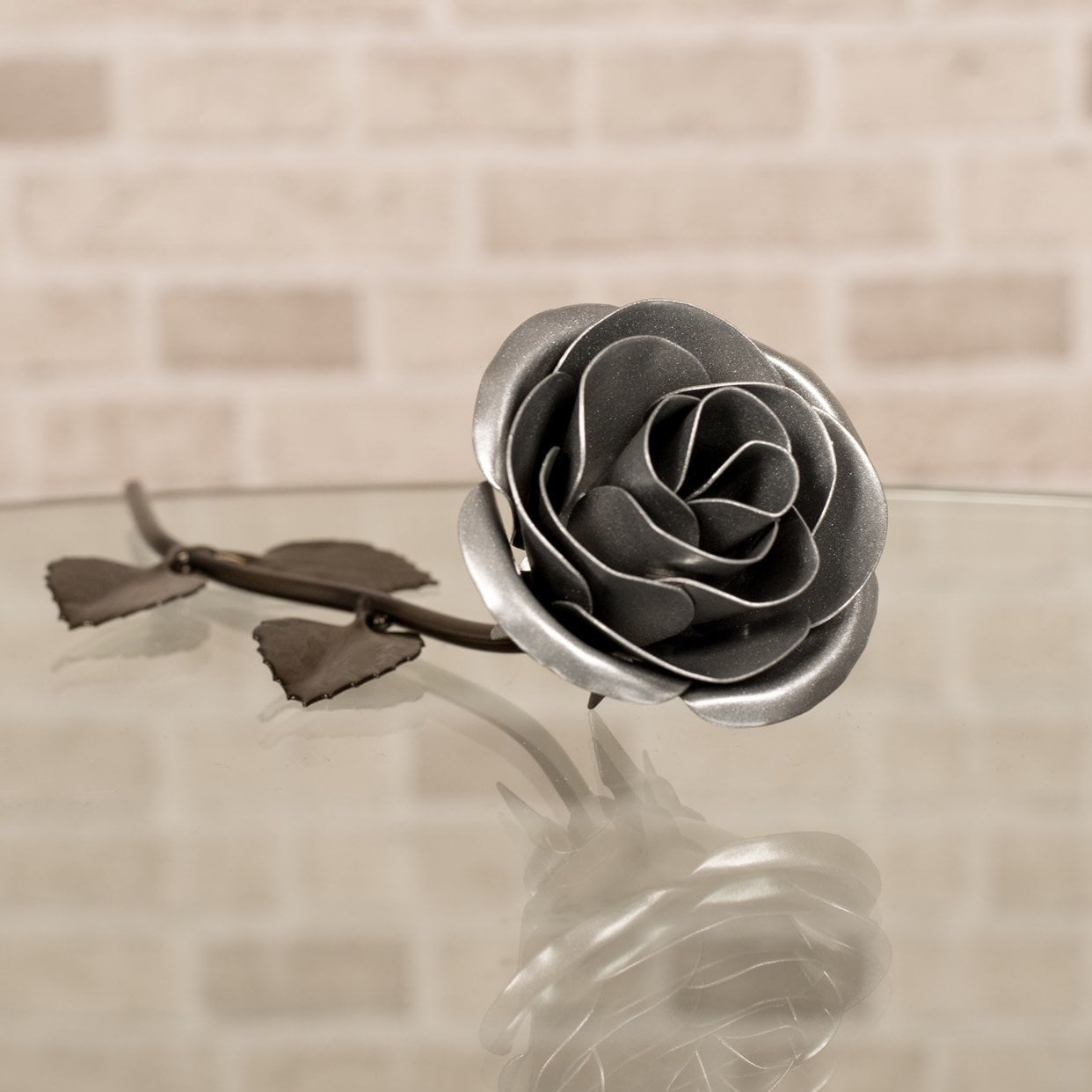 Silver Steel Rose Sculptures & Statues Gift