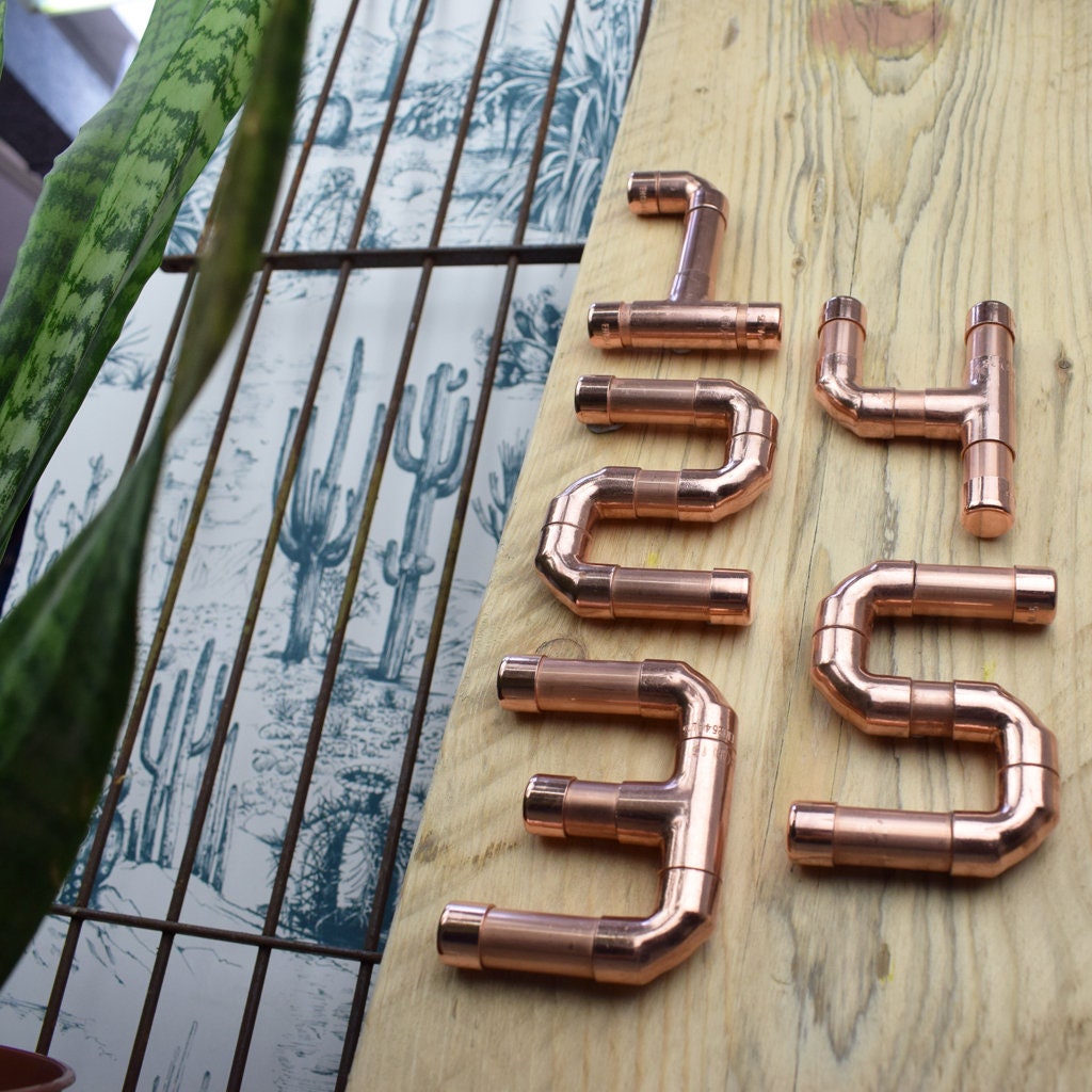 Copper Numbers 1-9 House Numbers & Letters Numbers