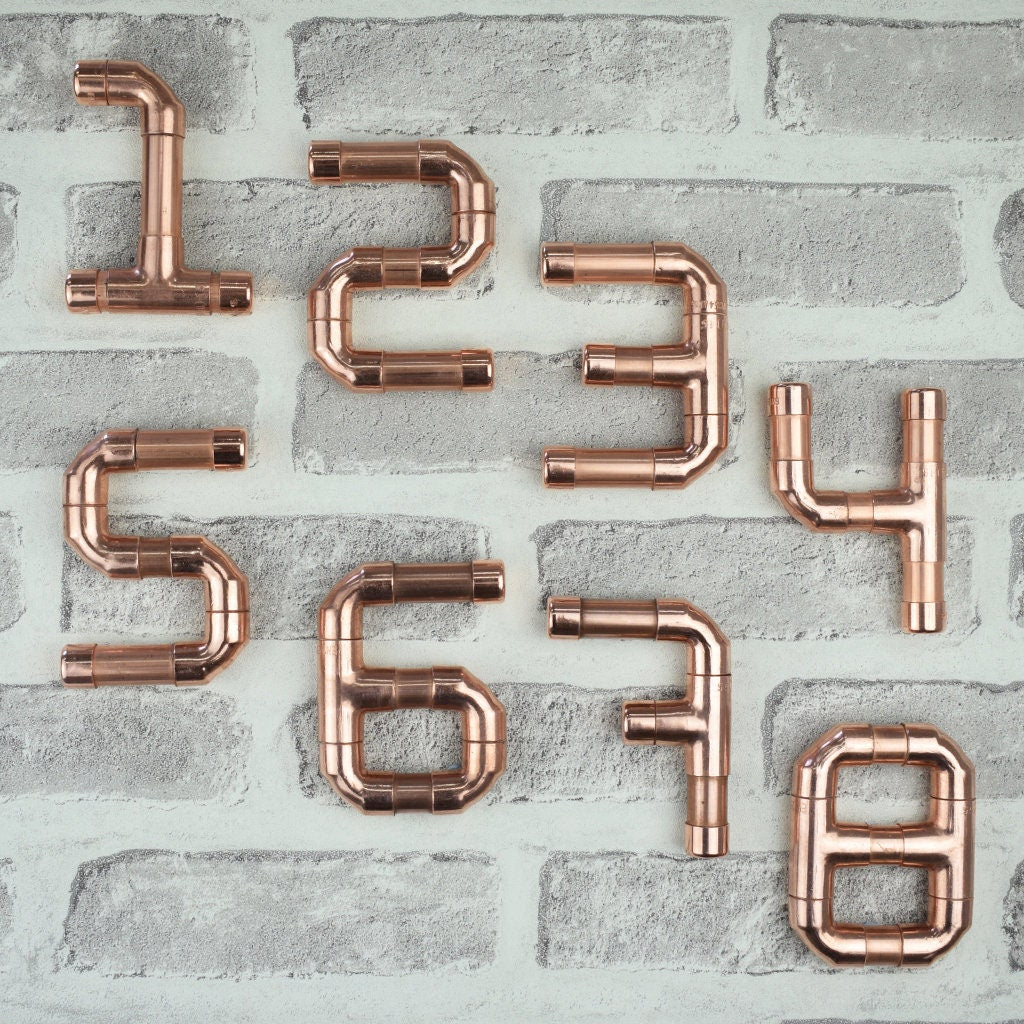 Copper Numbers 1-9 House Numbers & Letters Numbers