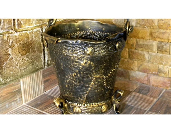 Blackened Gold Fireplace Bucket