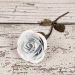 Hand-Forged Iron White Rose Decor Gift