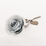 Hand-Forged Iron White Rose Decor Gift