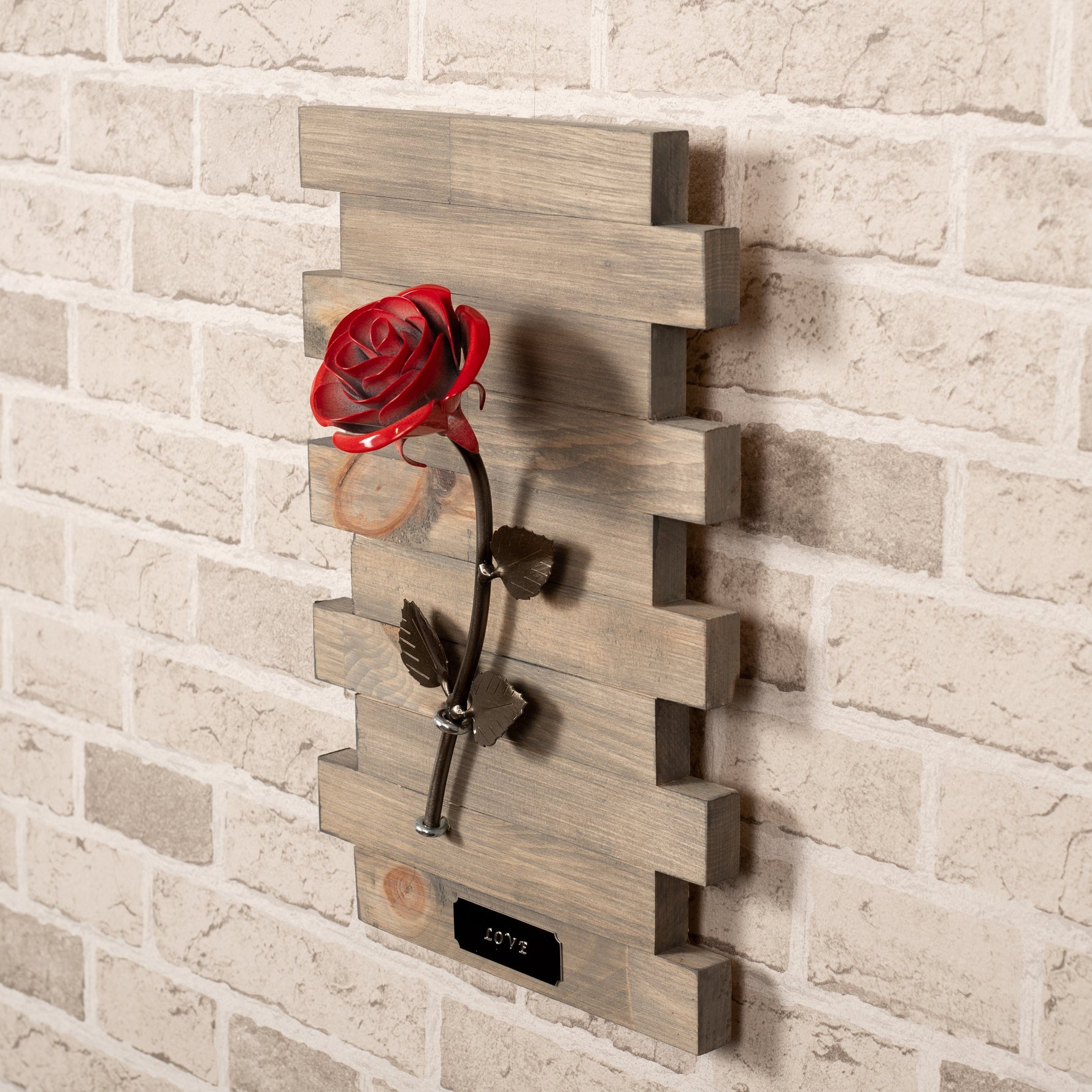 Framed Red Metal Rose Uncategorized Gift