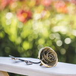 Hand Forged Gold Rose Decor Gift
