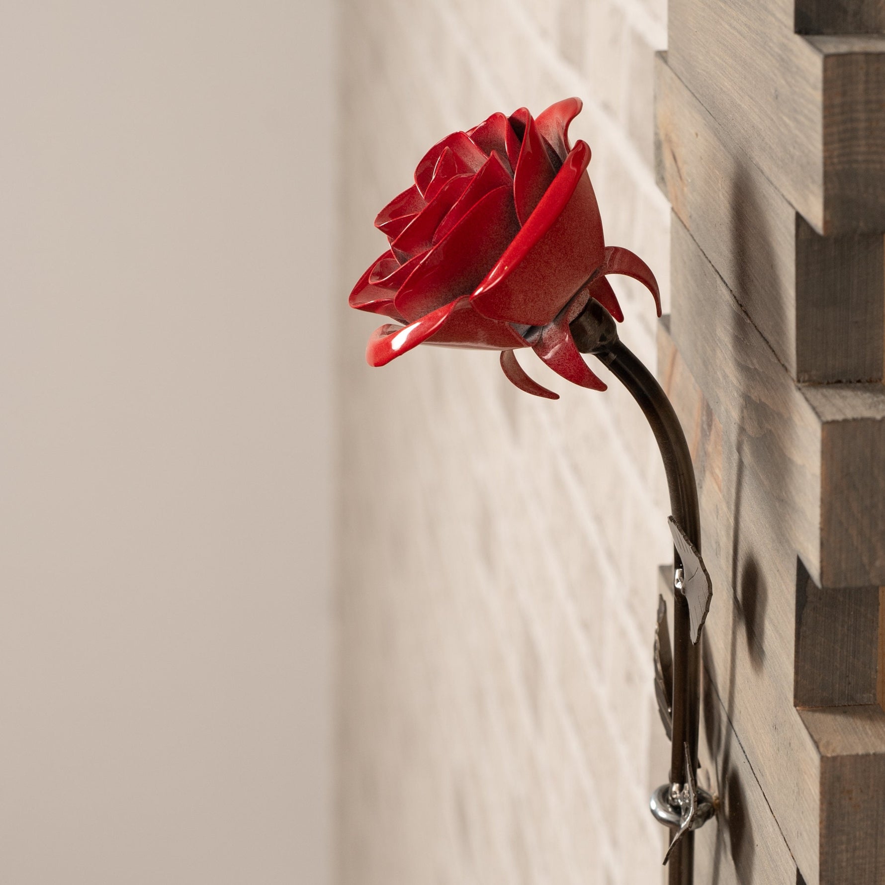 Framed Red Metal Rose Uncategorized Gift