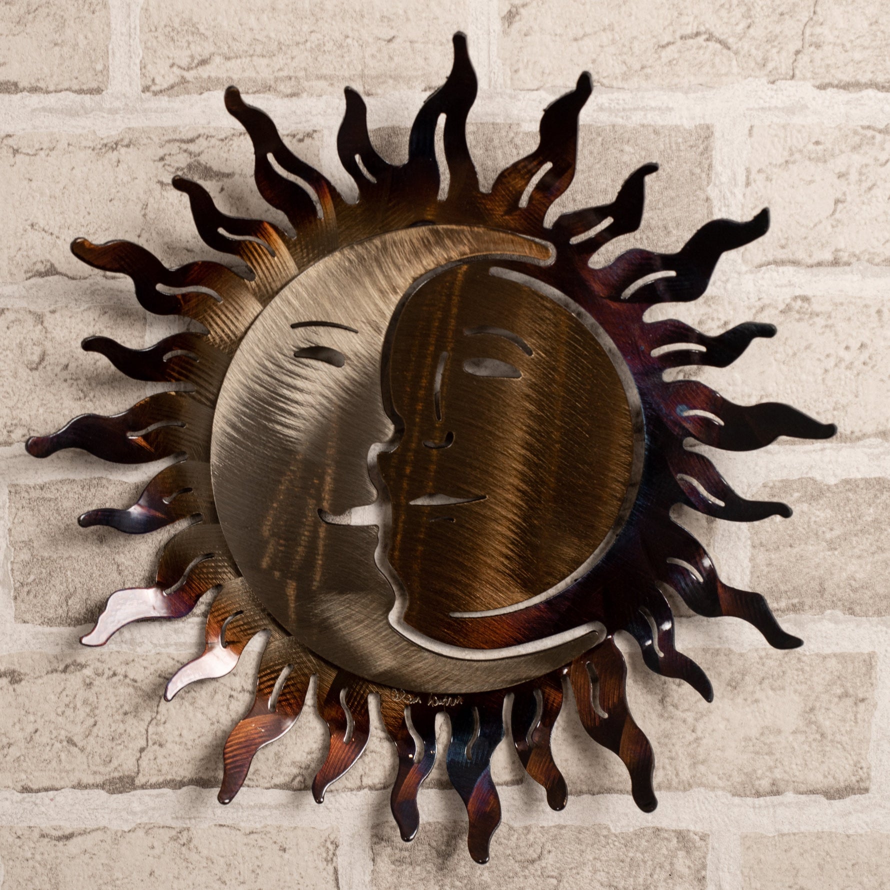 Wrought Iron Sun and Moon Wall Art Wallpaper Wall Sign