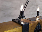 Castle Wood beam and wrought iron chandelier Lighting Lighting