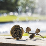 Hand Forged Gold Rose Decor Gift