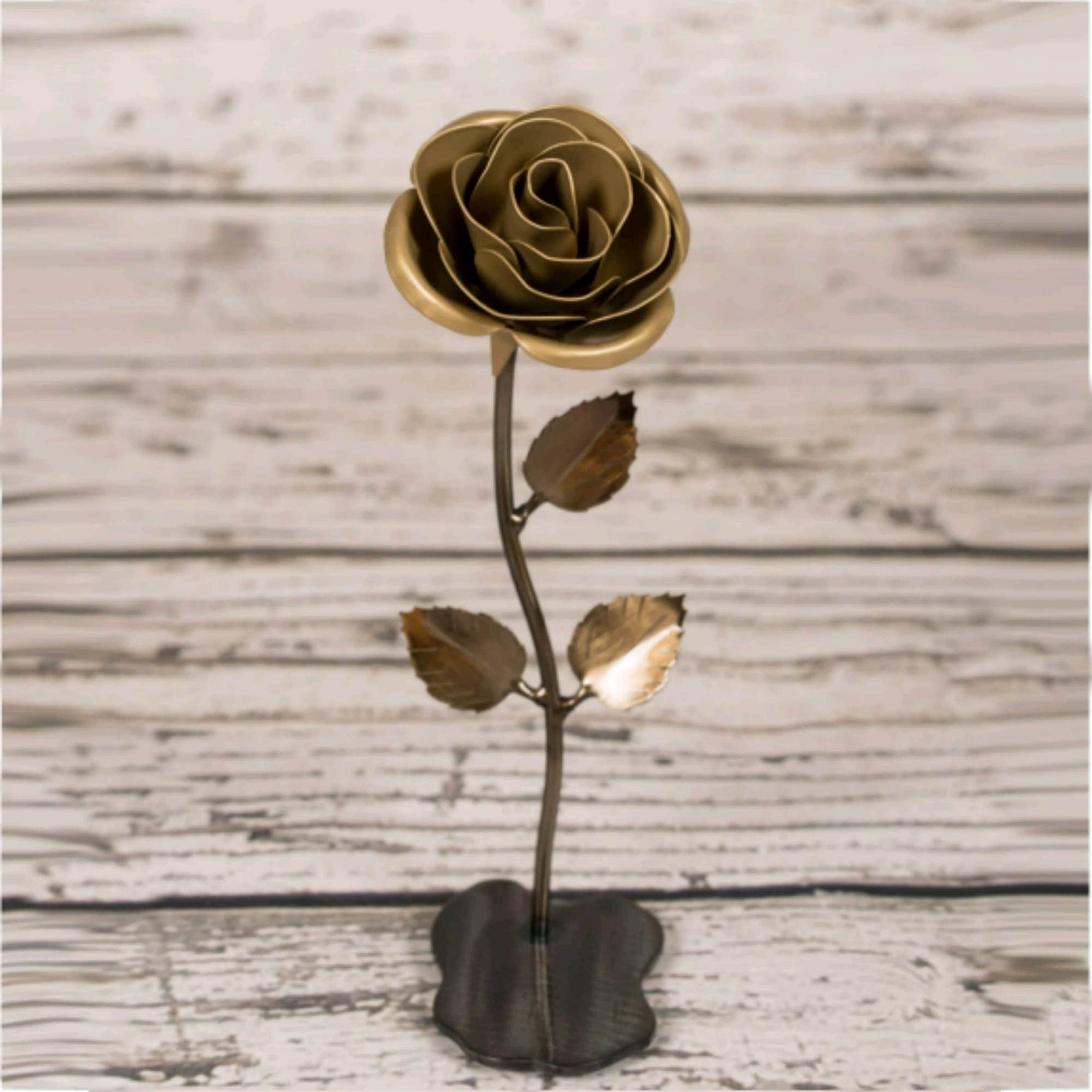 Hand Forged Gold Rose Decor Gift