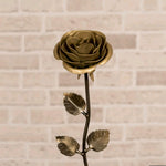 Hand Forged Gold Rose Decor Gift