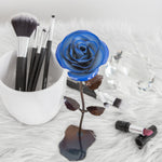 Hand-Forged Wrought Iron Blue & White Metal Rose Uncategorized Gift