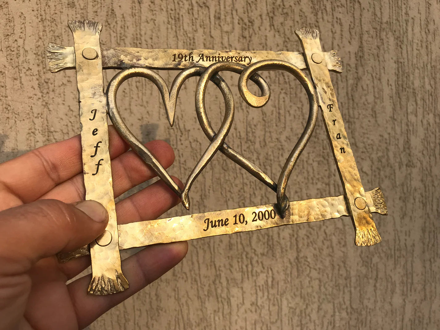19th anniversary bronze frame with hearts Picture Frames Gift