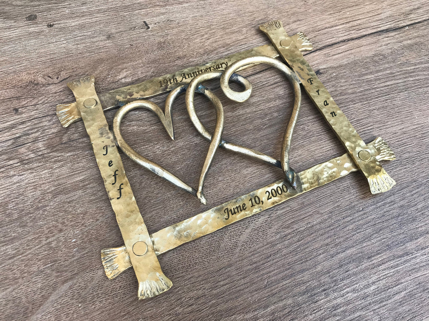 19th anniversary bronze frame with hearts Picture Frames Gift