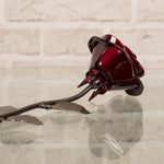 Hand-Forged Iron Red Rose Decor Gift
