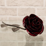 Hand-Forged Iron Red Rose Decor Gift