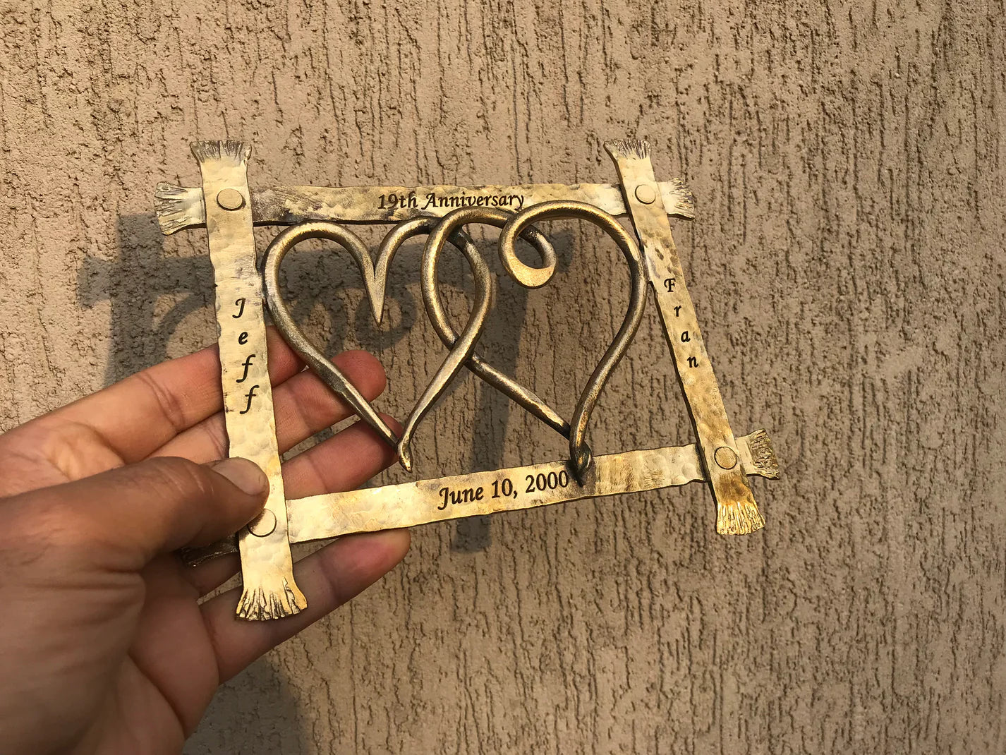 19th anniversary bronze frame with hearts Picture Frames Gift