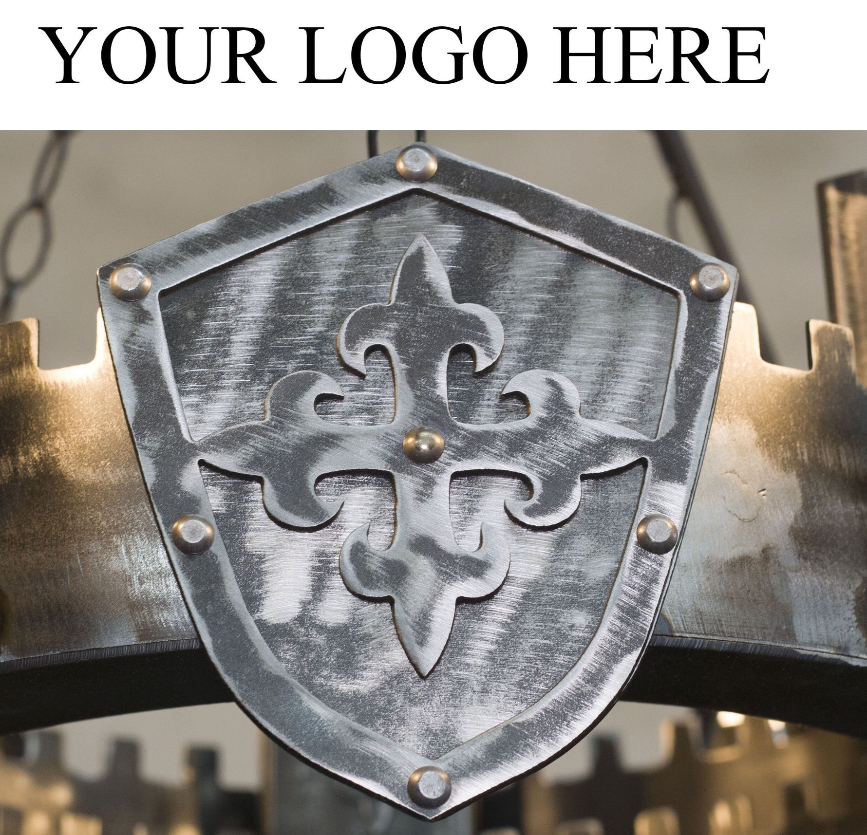 large Ancient Medieval Iron Chandelier Lighting