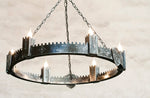 large Ancient Medieval Iron Chandelier Lighting
