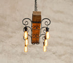 Castle Wood beam and wrought iron Chandelier Lighting Lighting