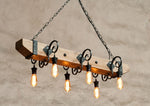Castle Wood beam and wrought iron Chandelier Lighting Lighting