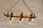 Castle Wood beam and wrought iron Chandelier Lighting Lighting