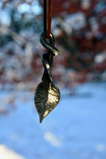 Forged Iron Leaf Pendant Keyring Keychains Gift
