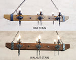 Castle Wood beam and wrought iron chandelier Lighting Lighting