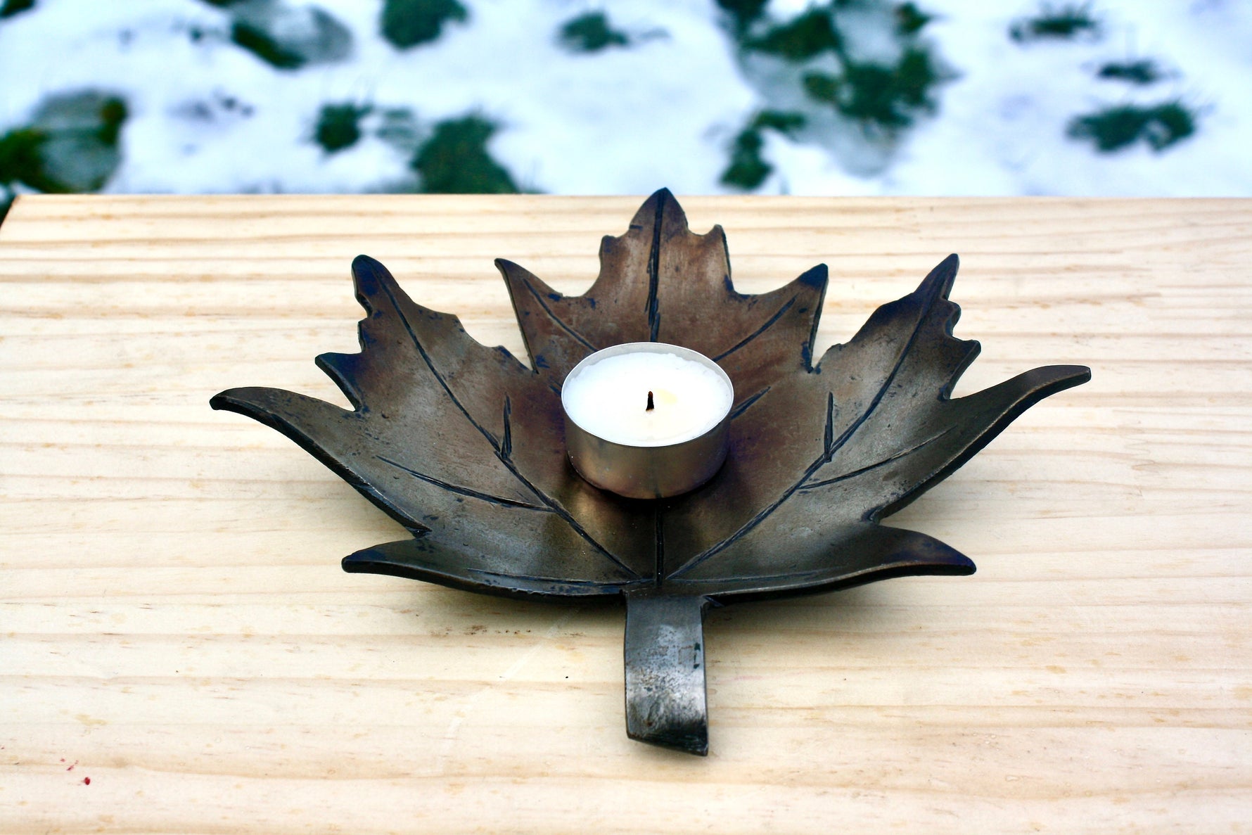 Hand Forged Maple Leaf Dish Decorative Bowls Gift