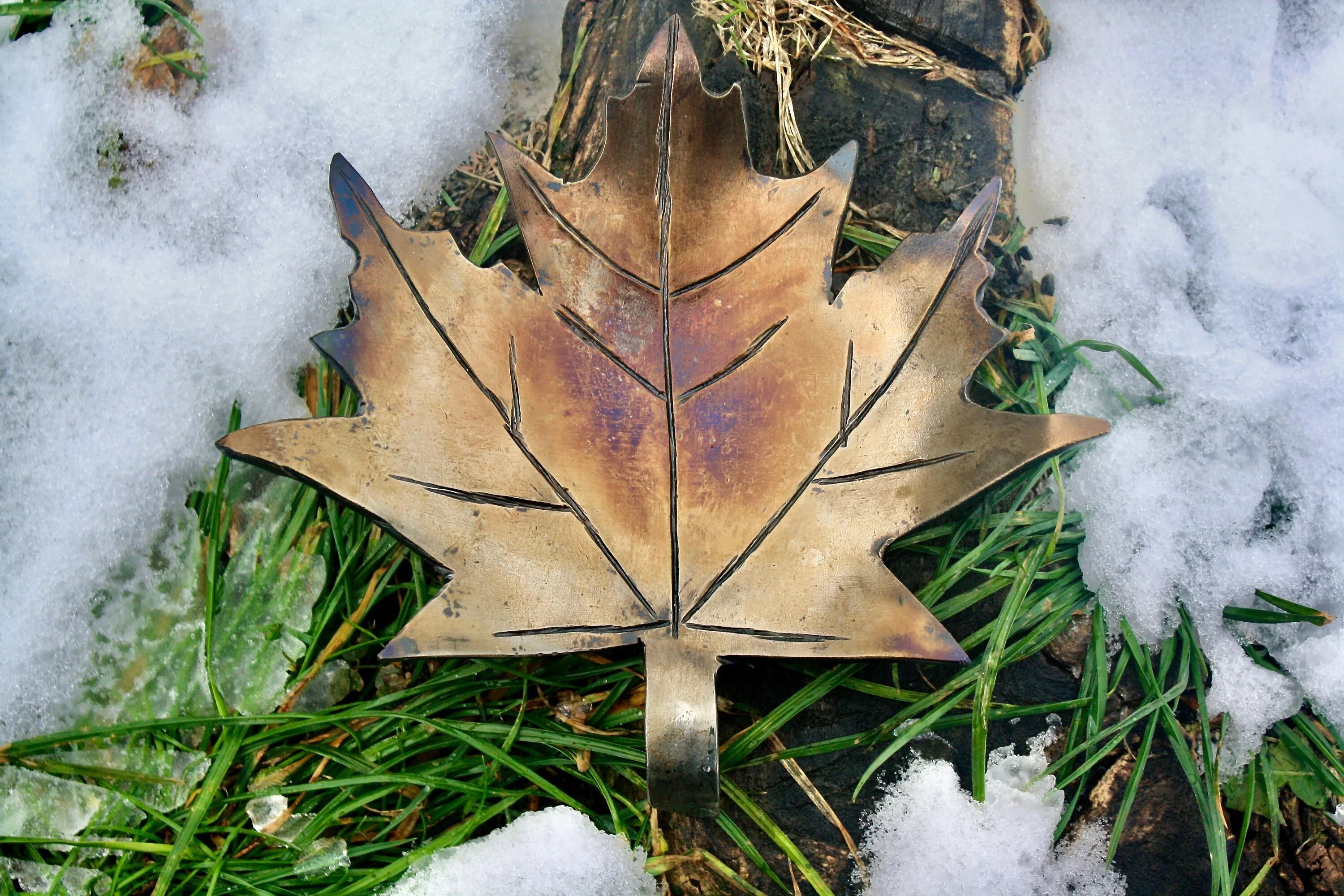 Hand Forged Maple Leaf Dish - Old West Iron