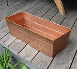 24"L Copper Plated Flower Window Box Planter and Wall Brackets