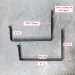 10" Brackets for Window and Flower Boxes, Wrought Iron