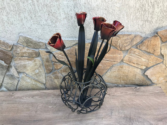 Hand Forged Bouquet of Tulips