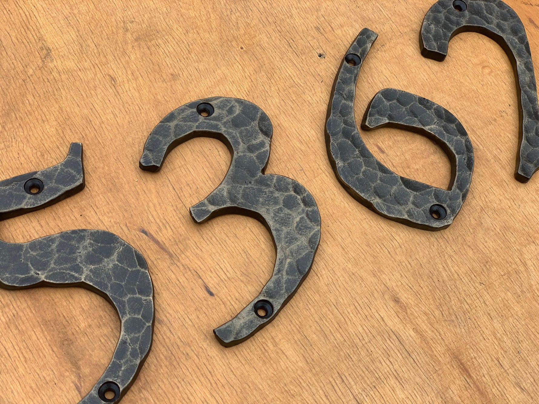 Hammered Iron House Numbers House Numbers & Letters Numbers