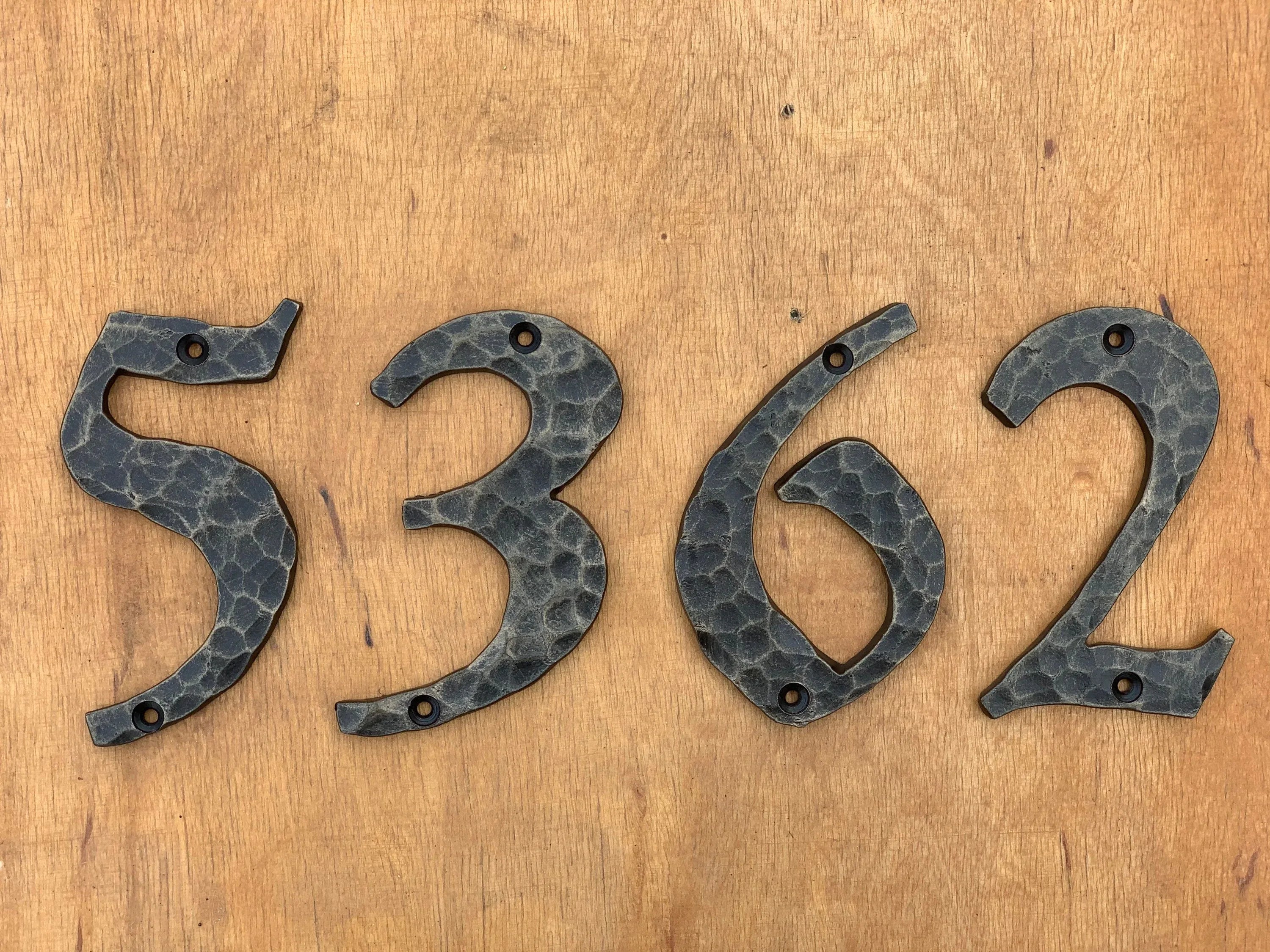 Hammered Iron House Numbers - Old West Iron