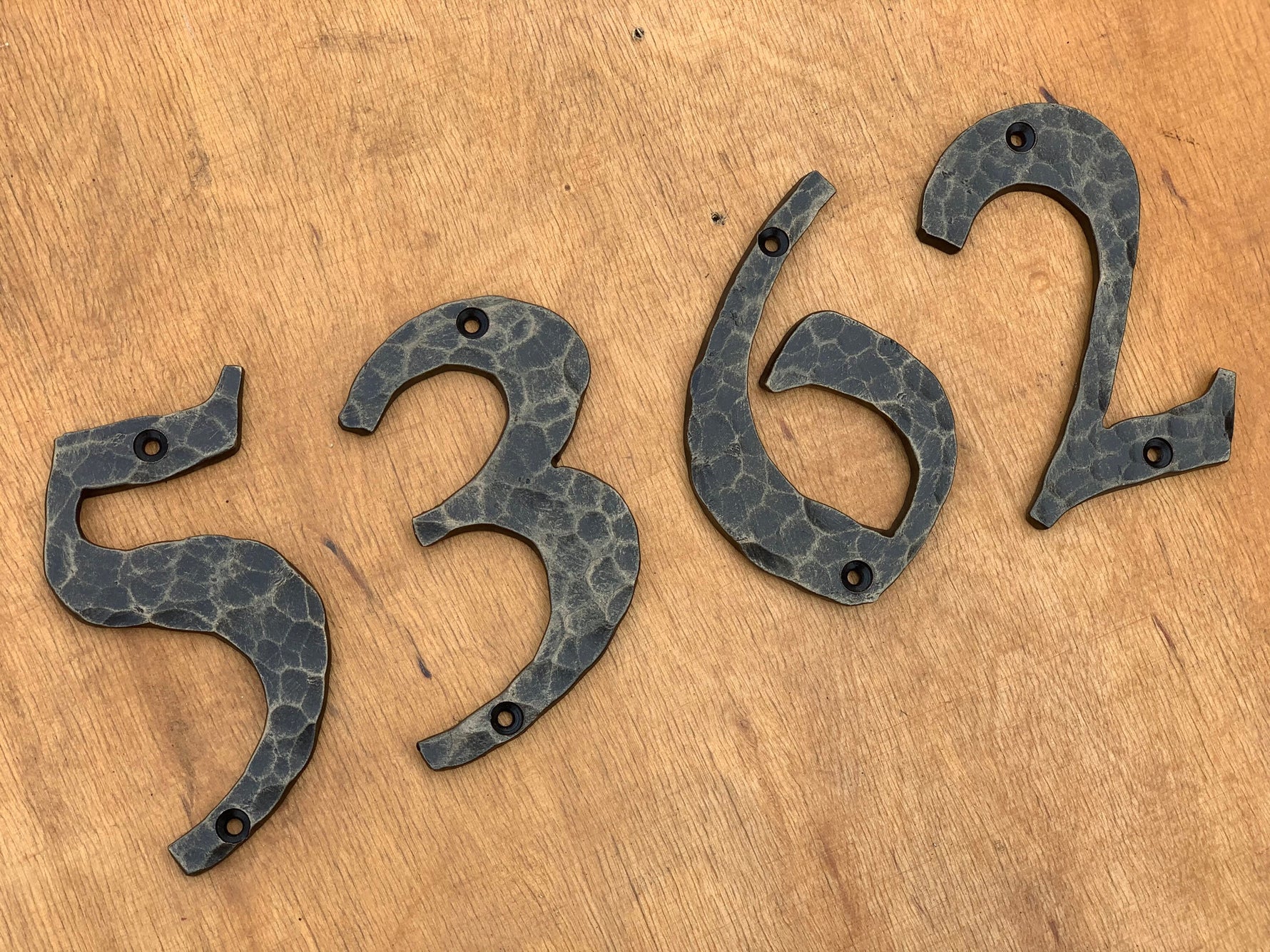 Hammered Iron House Numbers House Numbers & Letters Numbers