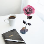 Hang Forged Pink and White Wrought Iron Rose Uncategorized Gift