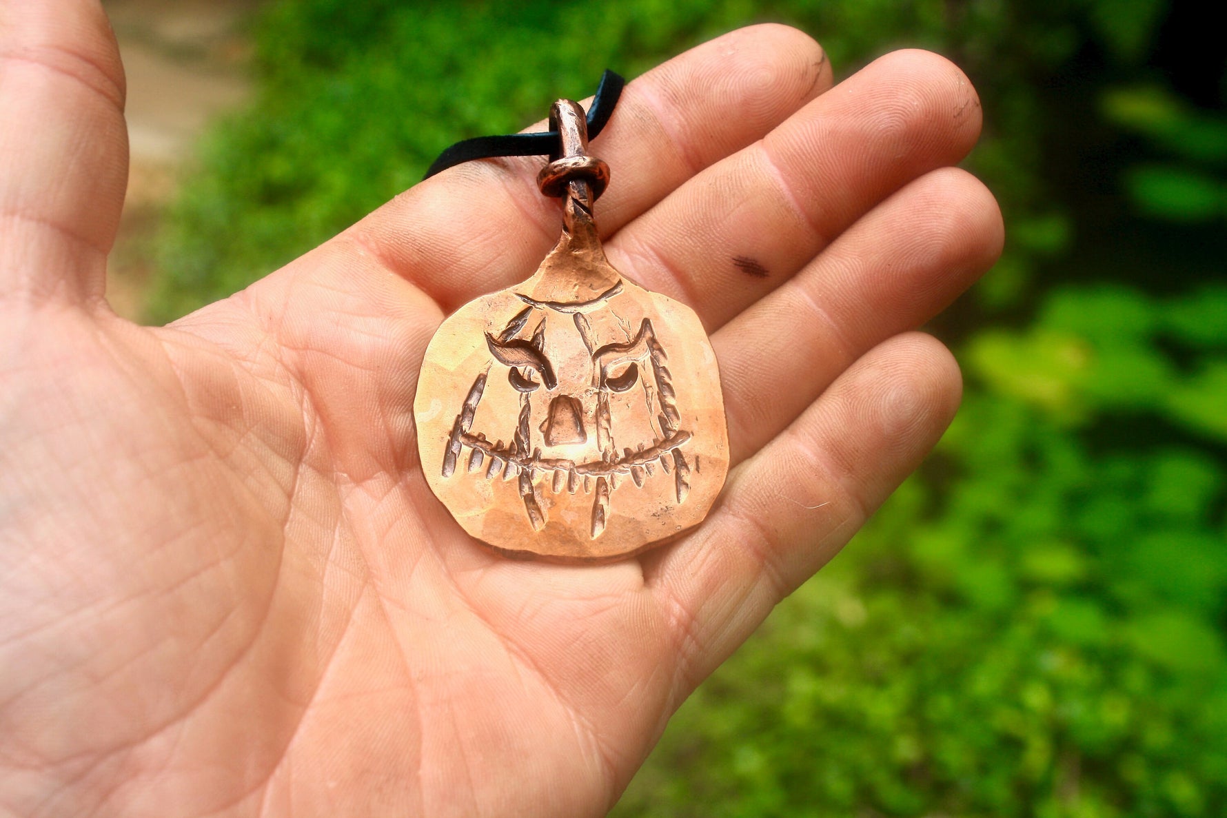 Jack-O-Lantern pendant in copper Charms & Pendants Gift