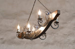 elegant Wrought iron and wood Chandelier Lighting Lighting