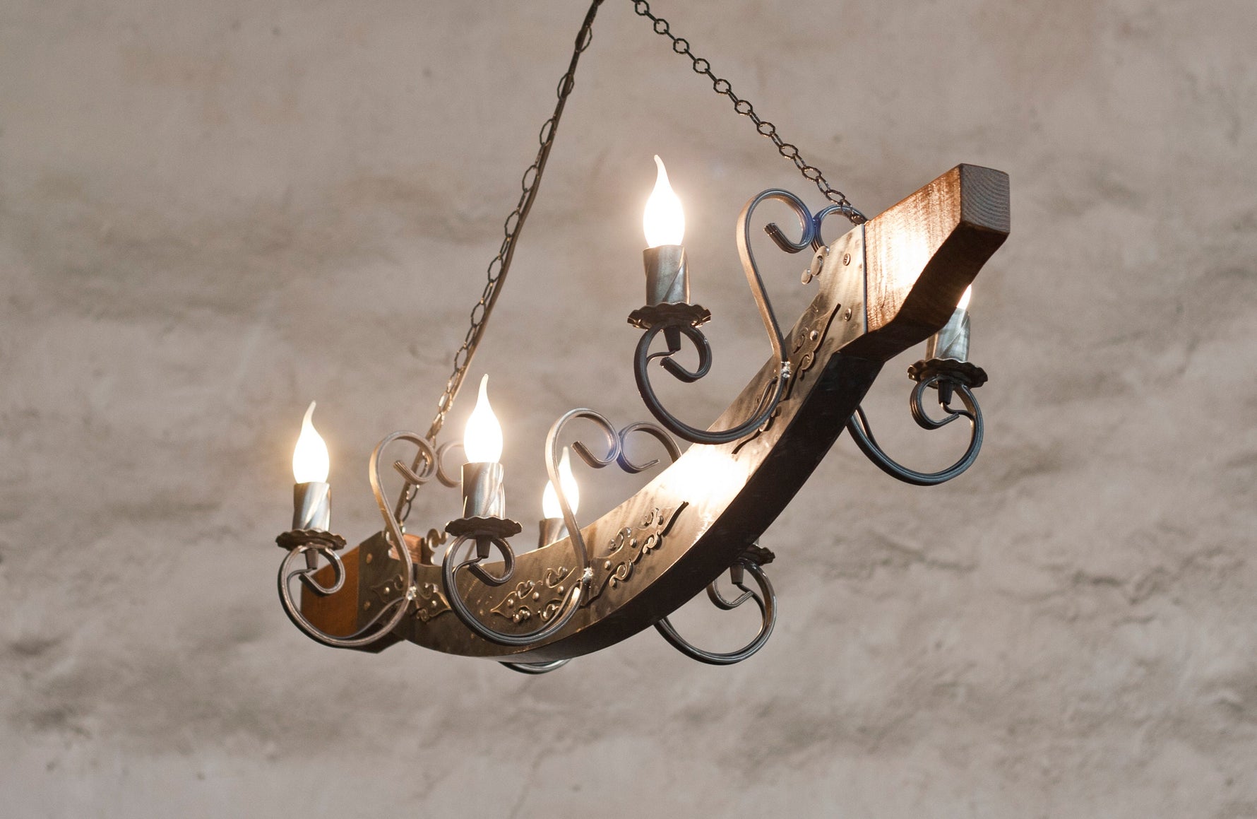 elegant Wrought iron and wood Chandelier Lighting Lighting