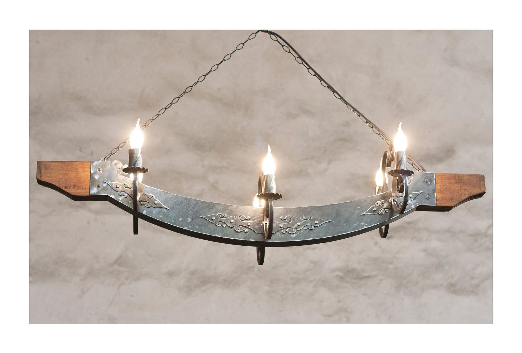 elegant Wrought iron and wood Chandelier Lighting Lighting