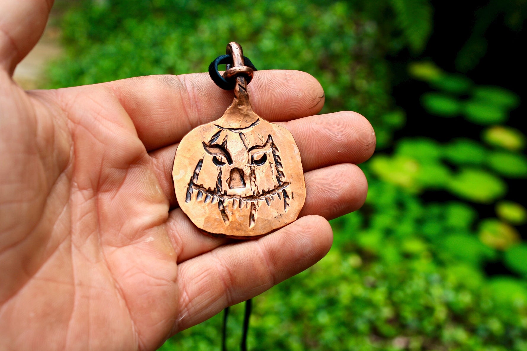 Jack-O-Lantern pendant in copper Charms & Pendants Gift