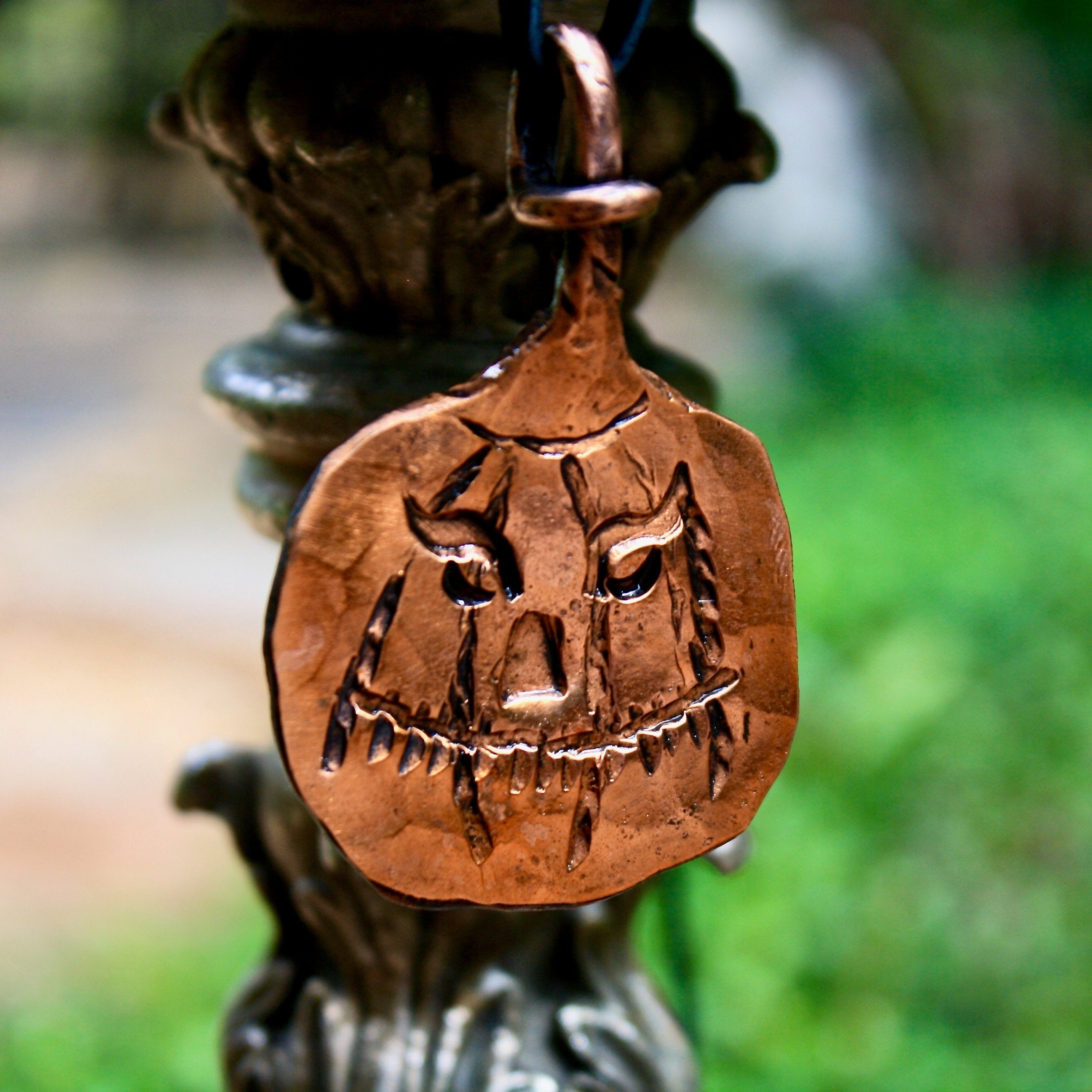 Jack-O-Lantern pendant in copper Charms & Pendants Gift