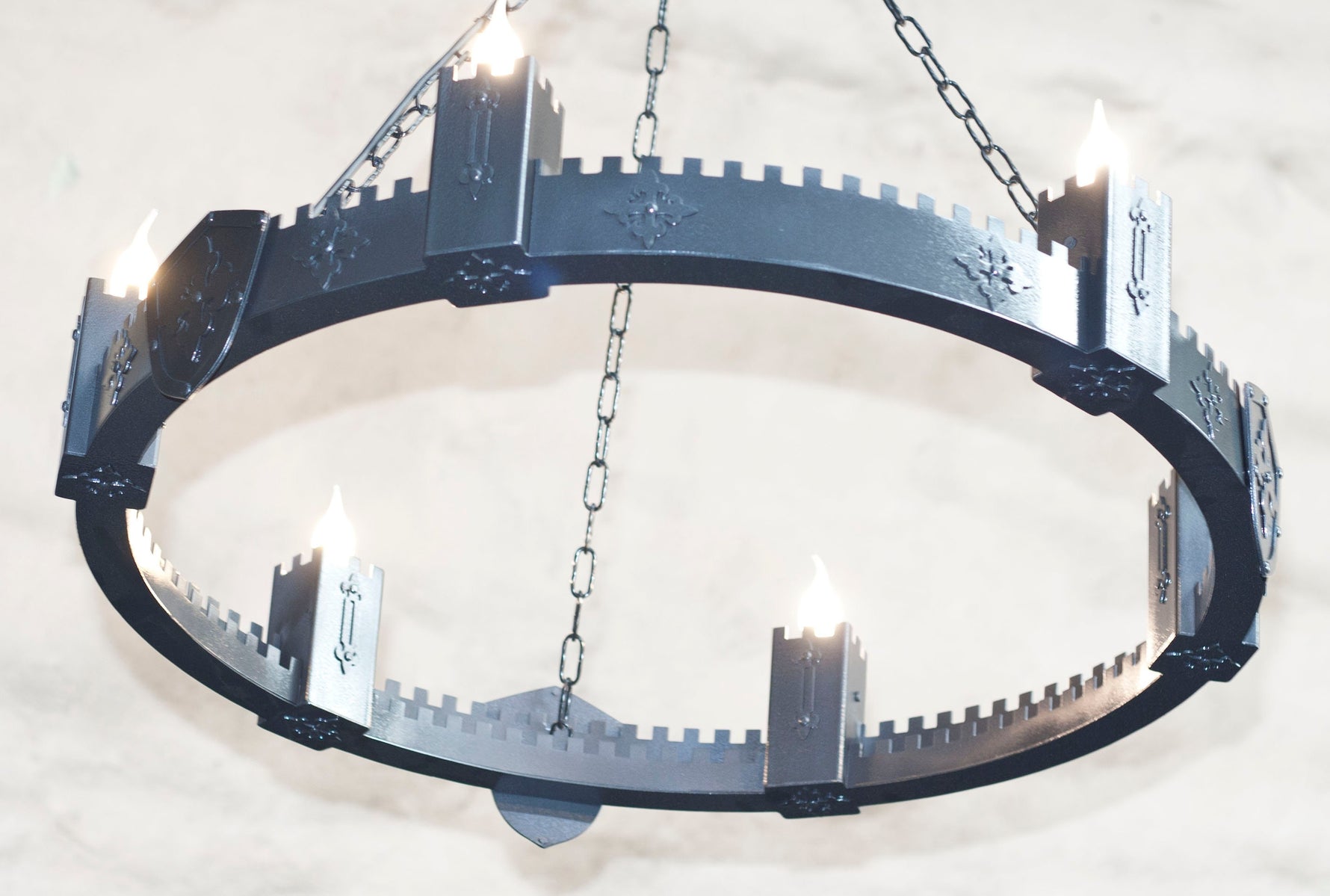 Ancient Medieval Iron Chandelier Lighting Lighting