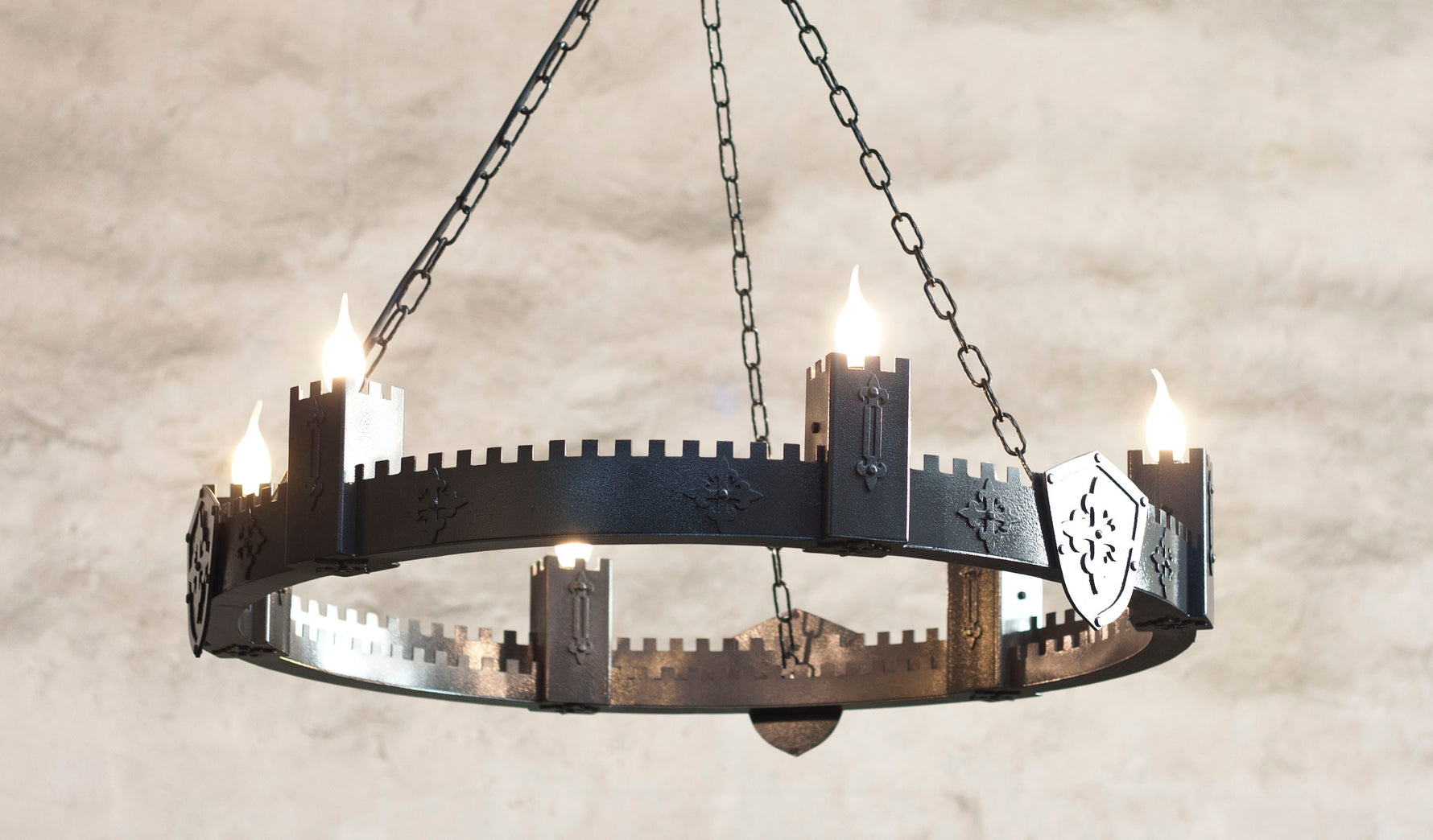 Ancient Medieval Iron Chandelier Lighting Lighting