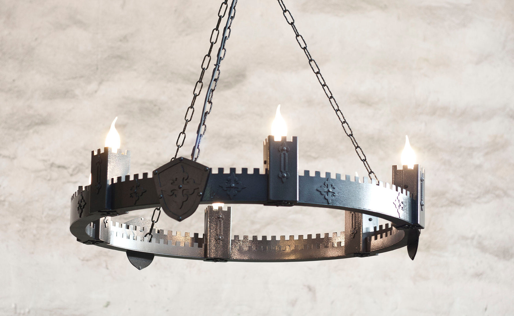 Ancient Medieval Iron Chandelier Lighting Lighting