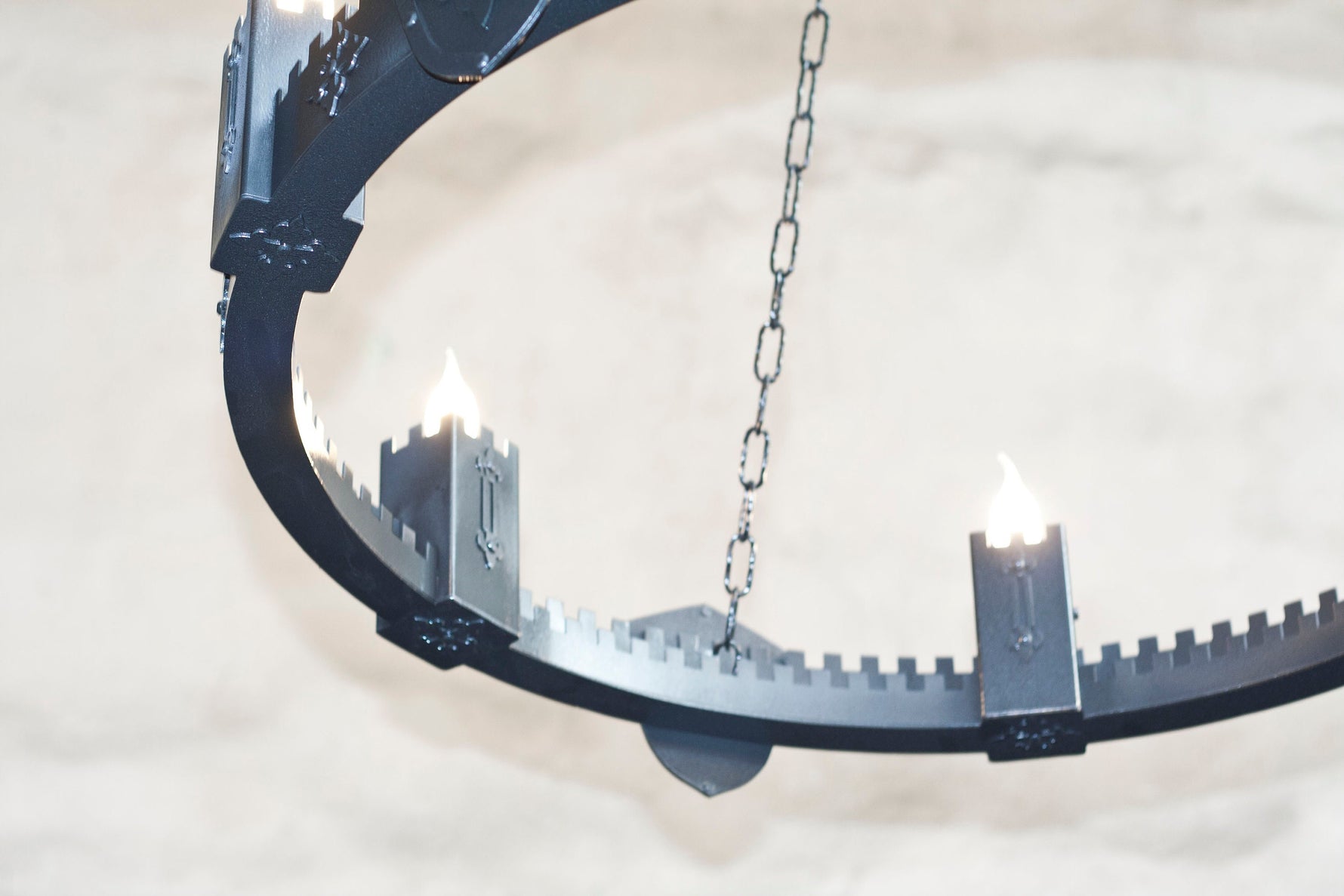 Ancient Medieval Iron Chandelier Lighting Lighting