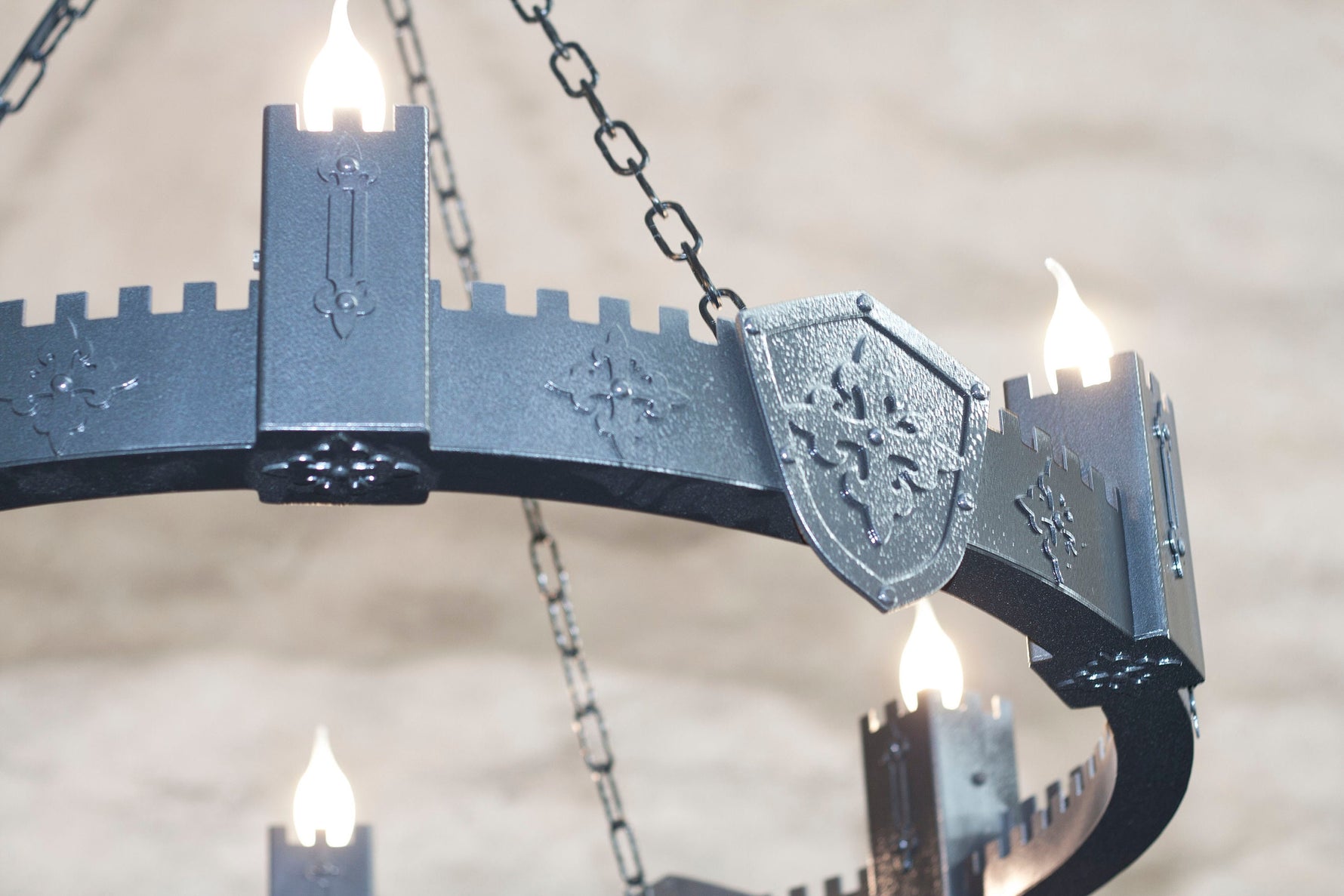 Ancient Medieval Iron Chandelier Lighting Lighting